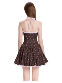 Dolly polka dot dress with petticoat in chocolate by Angel Ruche, photo 15