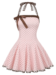 Dolly polka dot dress with petticoat in pink mocha by Angel Ruche, photo 9