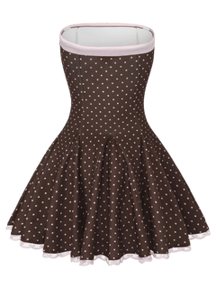 Dolly polka dot dress with petticoat in chocolate by Angel Ruche, photo 10