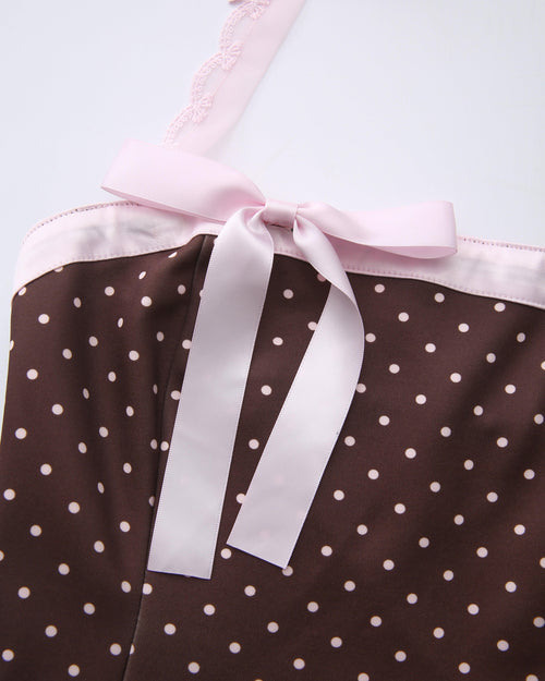 Dolly polka dot dress with petticoat in chocolate by Angel Ruche, photo 22