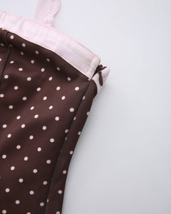 Dolly polka dot dress with petticoat in chocolate by Angel Ruche, photo 21