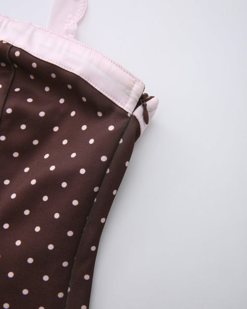 Dolly polka dot dress with petticoat in chocolate by Angel Ruche, photo 21