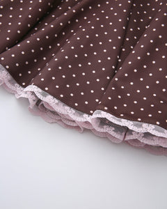 Dolly polka dot dress with petticoat in chocolate by Angel Ruche, photo 23