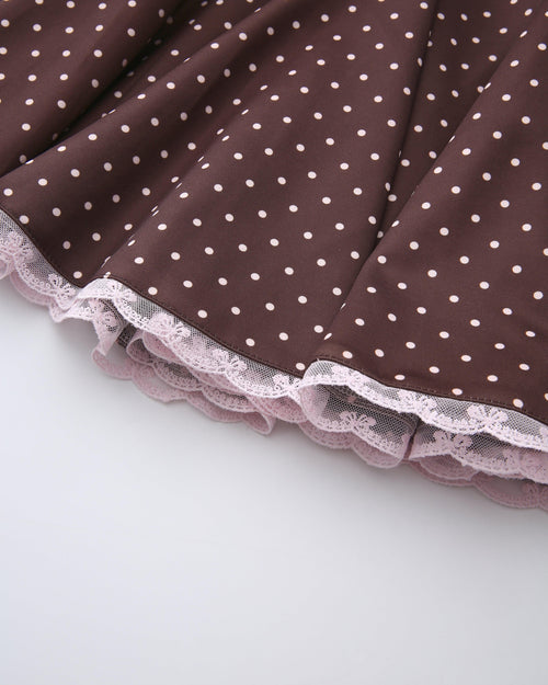 Dolly polka dot dress with petticoat in chocolate by Angel Ruche, photo 23