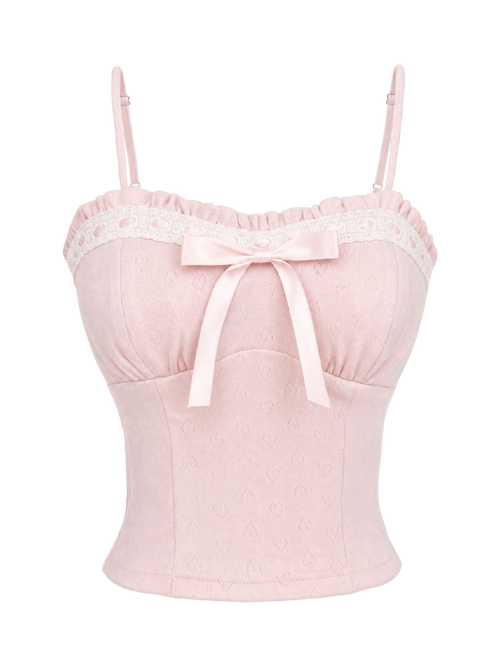 Sweetheart cotton pointelle top, coquette top by Angel Ruche