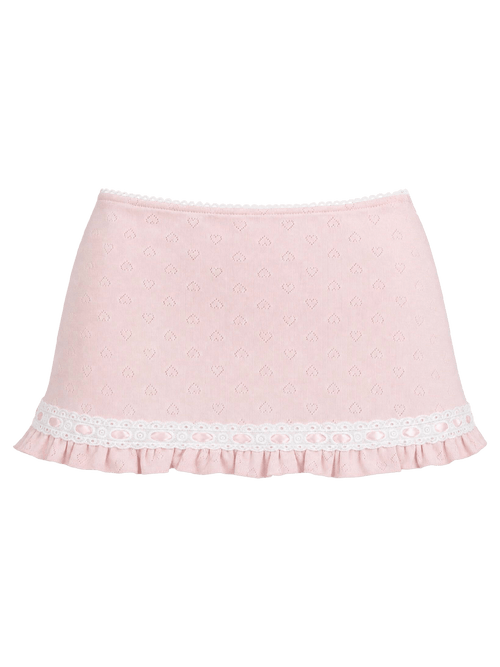 Sweetheart cotton pointelle skirt, coquette skirt by Angel Ruche