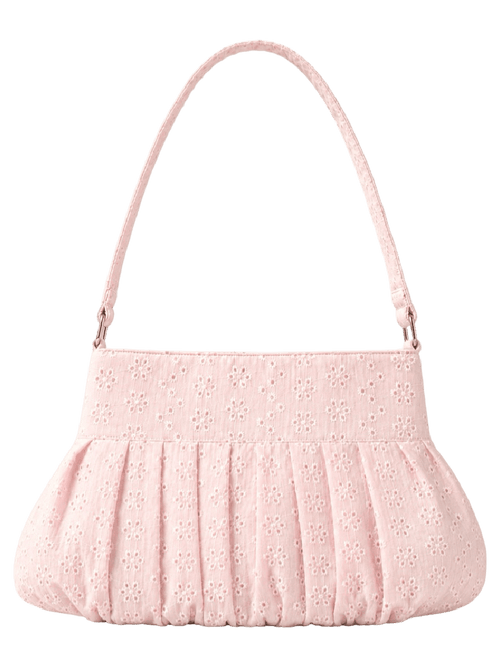 Coquette eyelet shell button bag in pink by Angel Ruche, photo 4