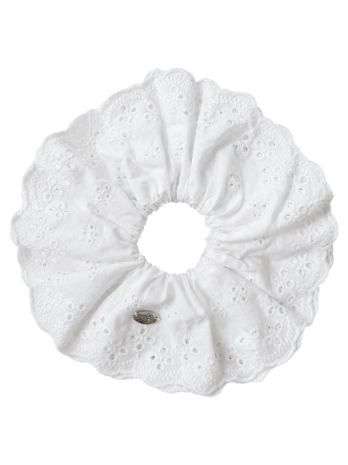 Coquette eyelet scrunchie, coquette hair accessory by Angel Ruche
