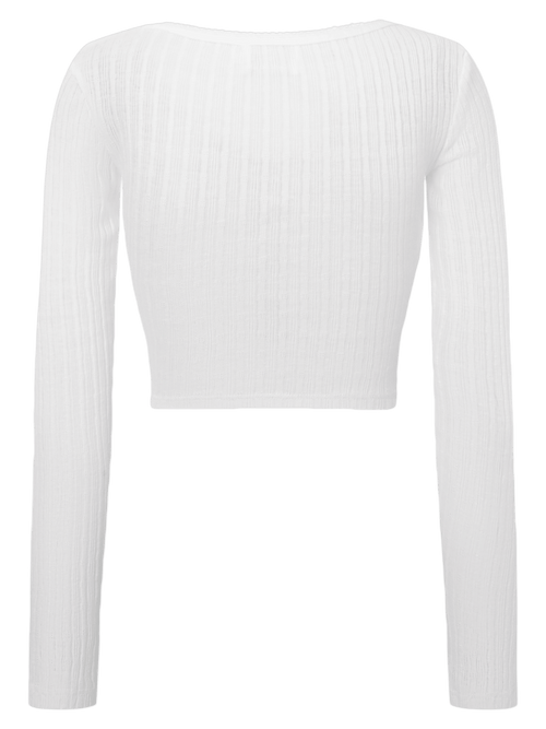 Coquette frilly cotton shell cardigan in white by Angel Ruche, photo 7