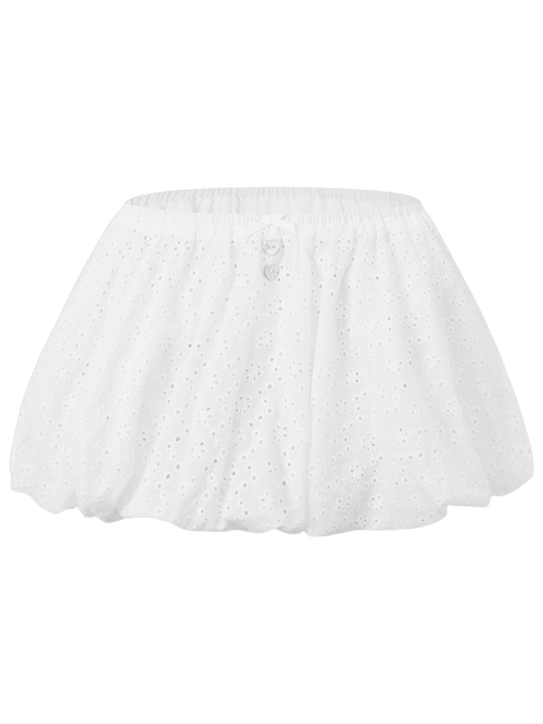Coquette cotton eyelet bubble skirt in white, coquette skirt by Angel Ruche