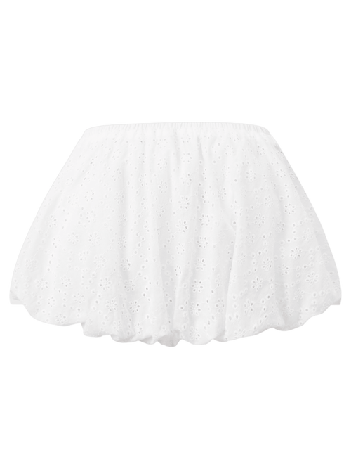Coquette cotton eyelet bubble skirt in white by Angel Ruche, photo 7