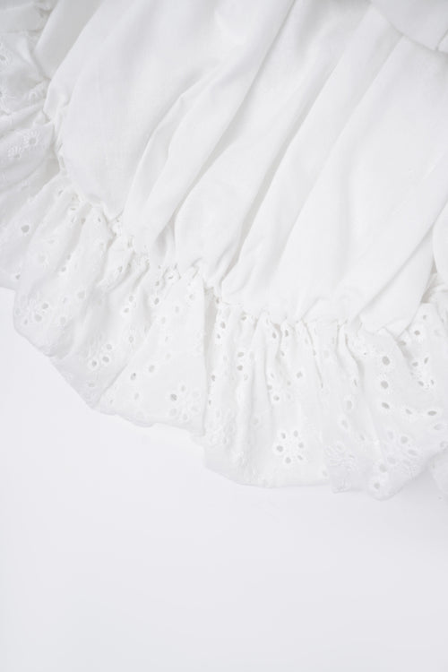Coquette cotton eyelet bubble skirt in white by Angel Ruche, photo 13