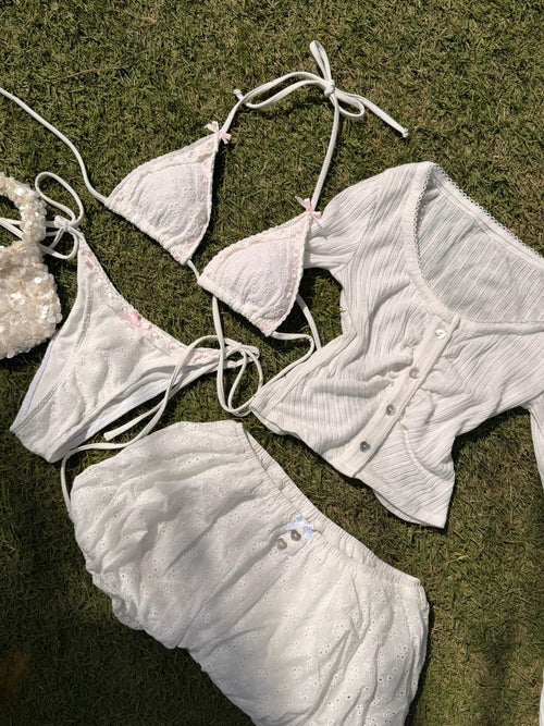 Coquette cotton eyelet in white by Angel Ruche, photo 19
