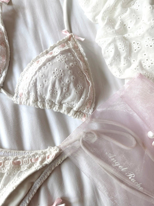 Coquette cotton eyelet in white by Angel Ruche, photo 16