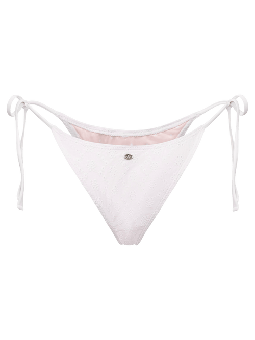 Coquette cotton eyelet bikini bottom in white by Angel Ruche, photo 7