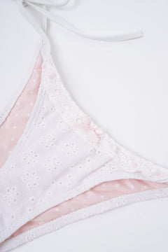 Coquette cotton eyelet bikini bottom in white by Angel Ruche, photo 9