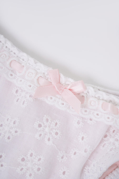 Coquette cotton eyelet bikini bottom in white by Angel Ruche, photo 10