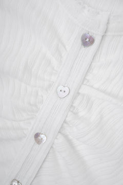 Coquette frilly cotton shell cardigan in white by Angel Ruche, photo 13