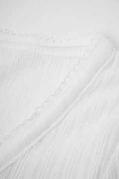 Coquette frilly cotton shell cardigan in white by Angel Ruche, photo 12