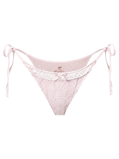 Coquette cotton eyelet bikini bottom in pink, coquette swimwear by Angel Ruche
