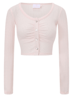 Coquette frilly cotton shell cardigan in pink, coquette top by Angel Ruche