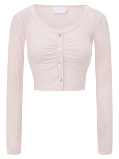 Coquette frilly cotton shell cardigan in pink, coquette top by Angel Ruche