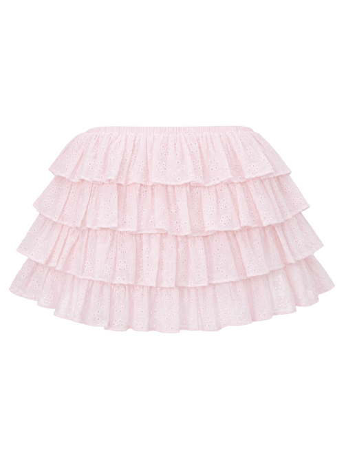 Coquette cotton eyelet ruffles skirt in pink by Angel Ruche, photo 5
