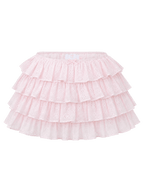 Coquette cotton eyelet ruffles skirt in pink, coquette skirt by Angel Ruche