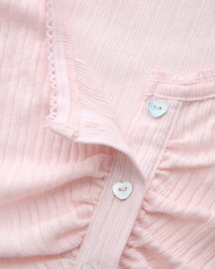 Coquette frilly cotton shell cardigan in pink by Angel Ruche, photo 10