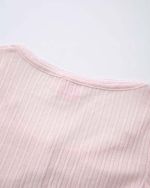 Coquette frilly cotton shell cardigan in pink by Angel Ruche, photo 9