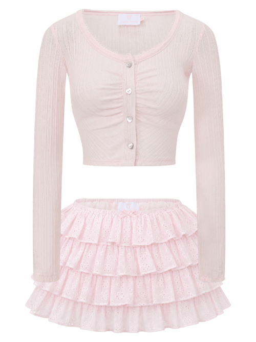 Coquette cotton eyelet in pink by Angel Ruche, photo 3