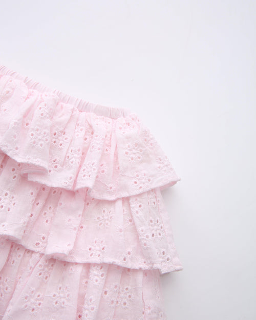 Coquette cotton eyelet ruffles skirt in pink by Angel Ruche, photo 7