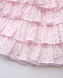 Coquette cotton eyelet ruffles skirt in pink by Angel Ruche, photo 8