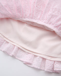 Coquette cotton eyelet ruffles skirt in pink by Angel Ruche, photo 9