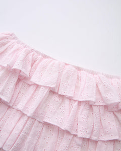 Coquette cotton eyelet ruffles skirt in pink by Angel Ruche, photo 10