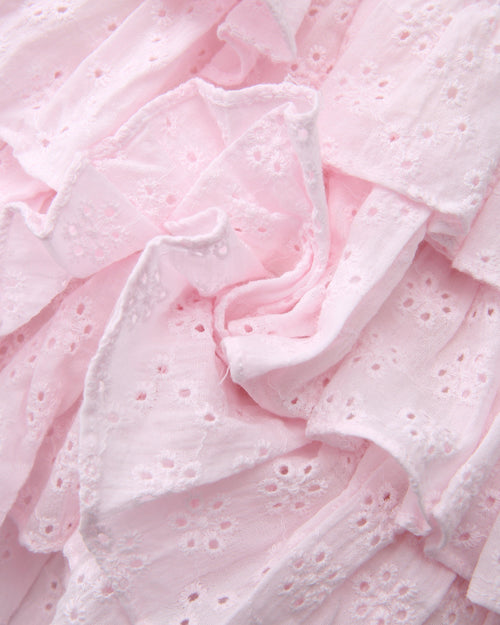 Coquette cotton eyelet ruffles skirt in pink by Angel Ruche, photo 11