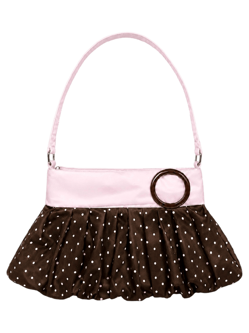 Dolly polka dot bag in chocolate, coquette accessory by Angel Ruche