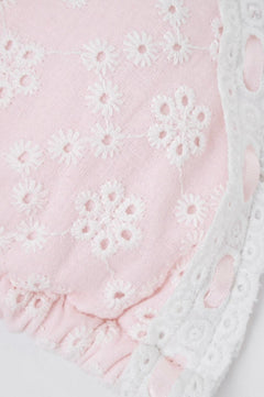 Coquette cotton eyelet bikini top in pink by Angel Ruche, photo 20