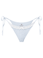 Coquette cotton eyelet bikini bottom in baby blue, coquette swimwear by Angel Ruche