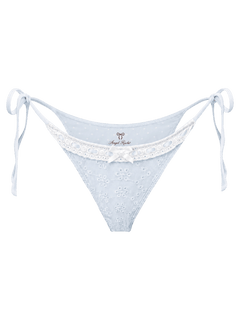 Coquette cotton eyelet bikini bottom in baby blue, coquette swimwear by Angel Ruche