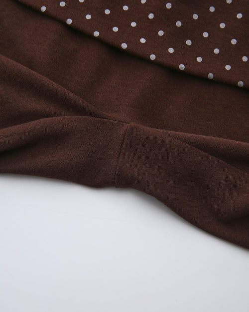 Whimsy Doll polka dot fold over capri pants in brown by Angel Ruche, photo 18