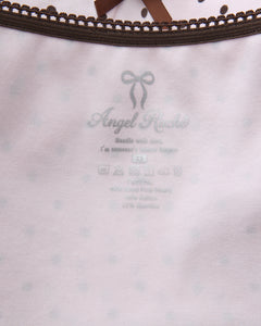 Whimsy Doll cotton active top in brown polka dot by Angel Ruche, photo 23