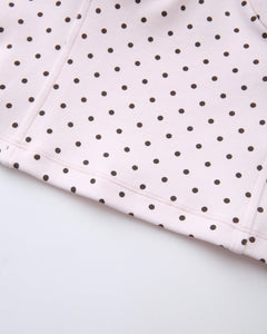 Whimsy Doll cotton active top in brown polka dot by Angel Ruche, photo 24