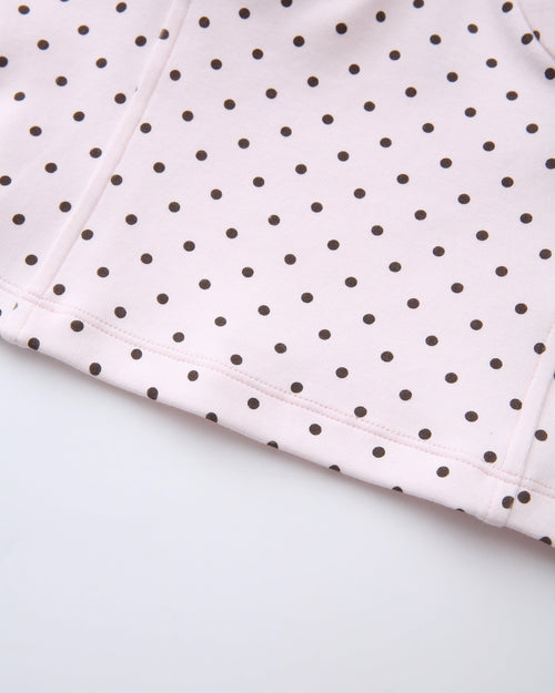 Whimsy Doll cotton active top in brown polka dot by Angel Ruche, photo 24