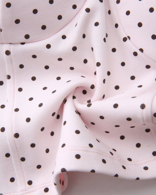 Whimsy Doll cotton active top in brown polka dot by Angel Ruche, photo 26