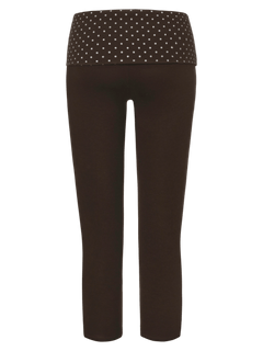 Whimsy Doll polka dot fold over capri pants in brown by Angel Ruche, photo 15