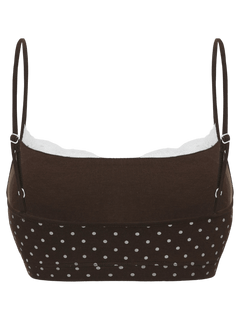 Whimsy Doll polka dot active bralette in brown by Angel Ruche, photo 17