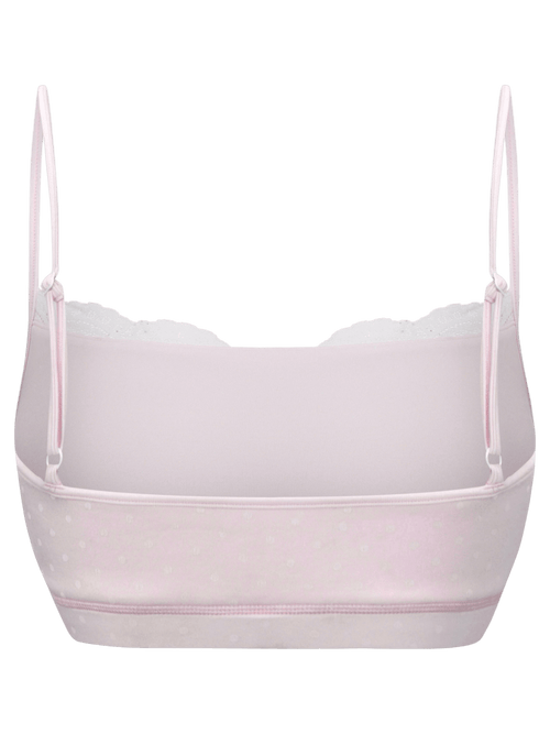 Whimsy Doll polka dot active bralette in pink by Angel Ruche, photo 13