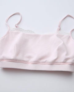 Whimsy Doll polka dot active bralette in pink by Angel Ruche, photo 17