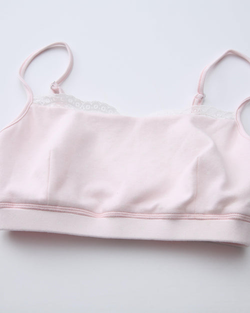 Whimsy Doll polka dot active bralette in pink by Angel Ruche, photo 17